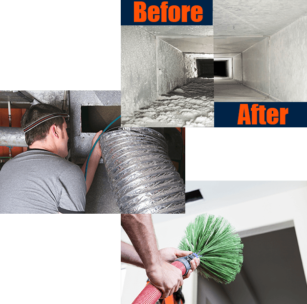 San Antonio Air Duct Cleaning - before and after